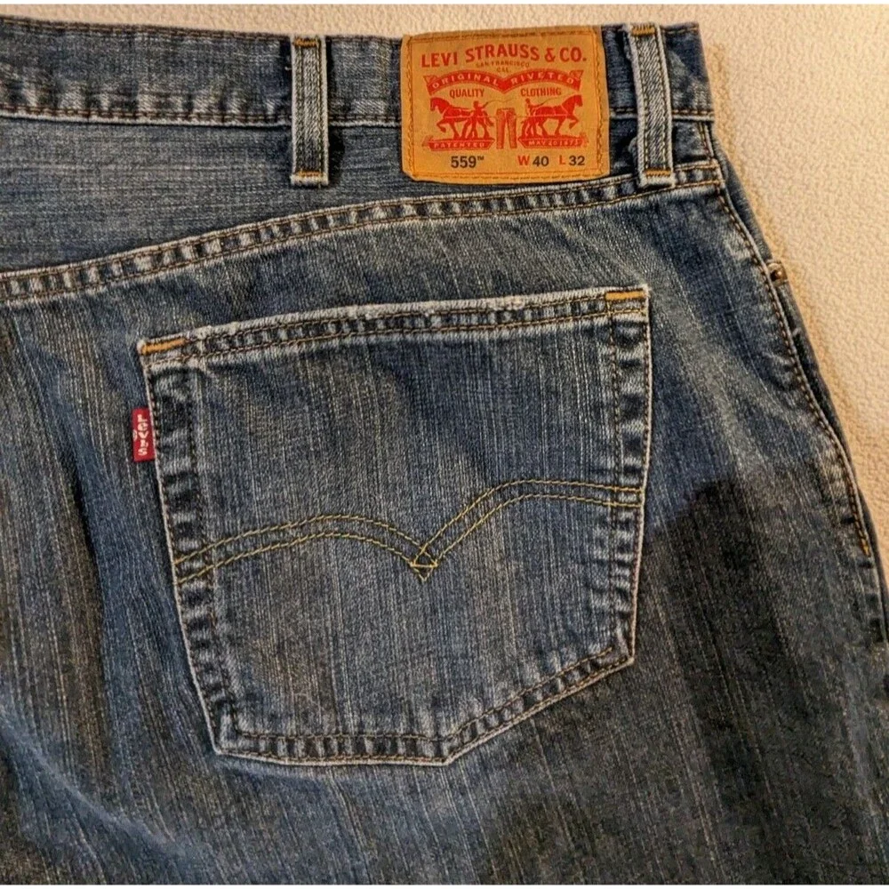 Levi's Jeans 559 Mens Blue Denim Western Baggy 40x32 Barn Loose  Fit Work Barn